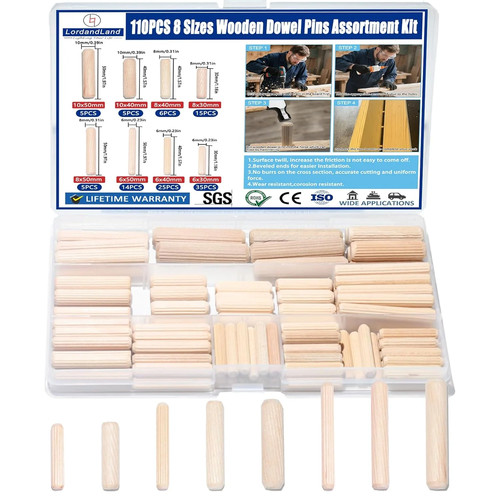 Values wood dowels kit - wood, 1/4